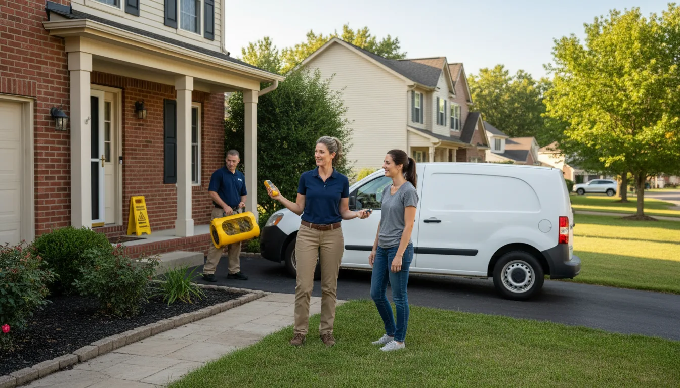 Residential water damage restoration in Hooven, OH